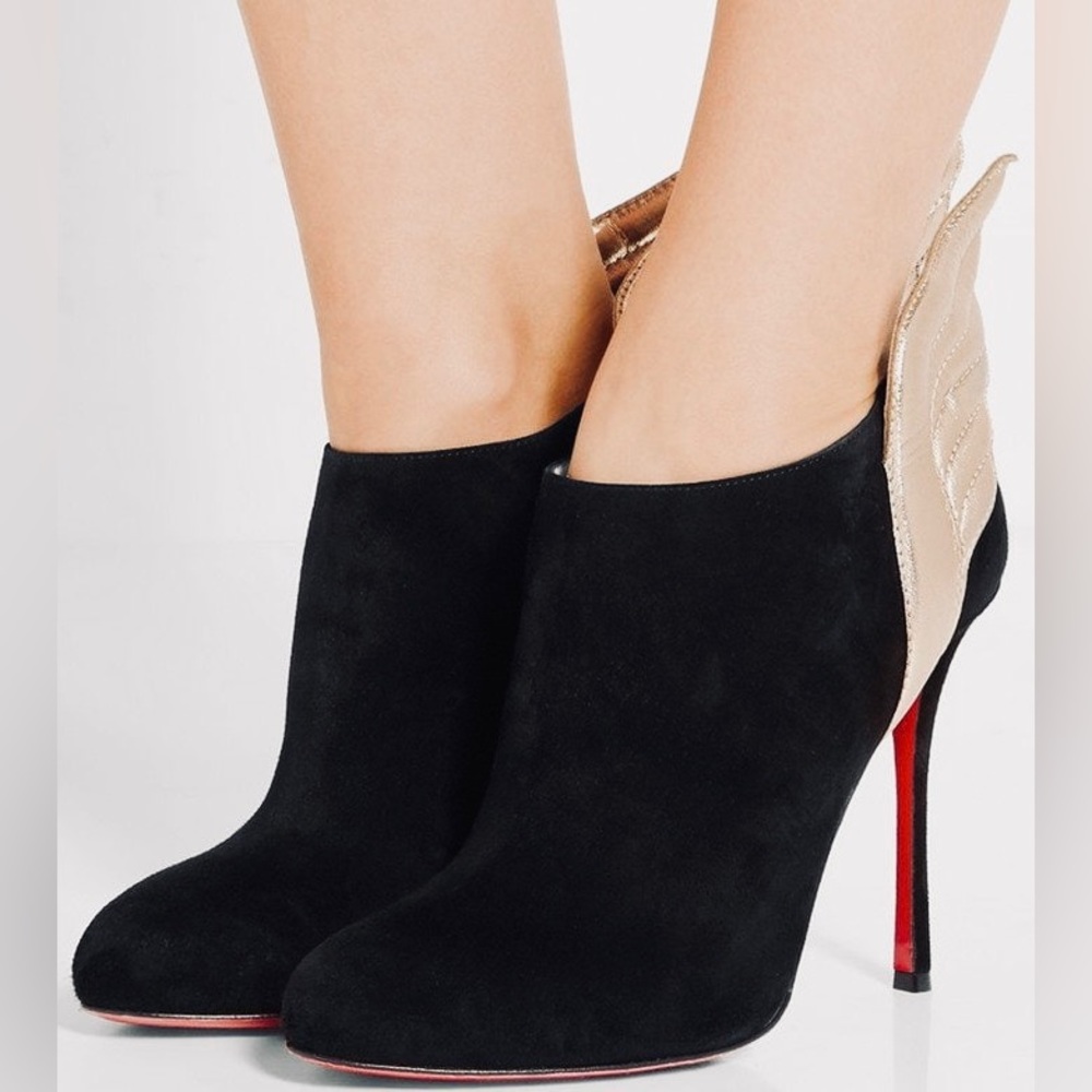 Christian Louboutin Mercura Suede Leather Boots with Wings, US Size 9 (CL 39.5) - Picture 12 of 16